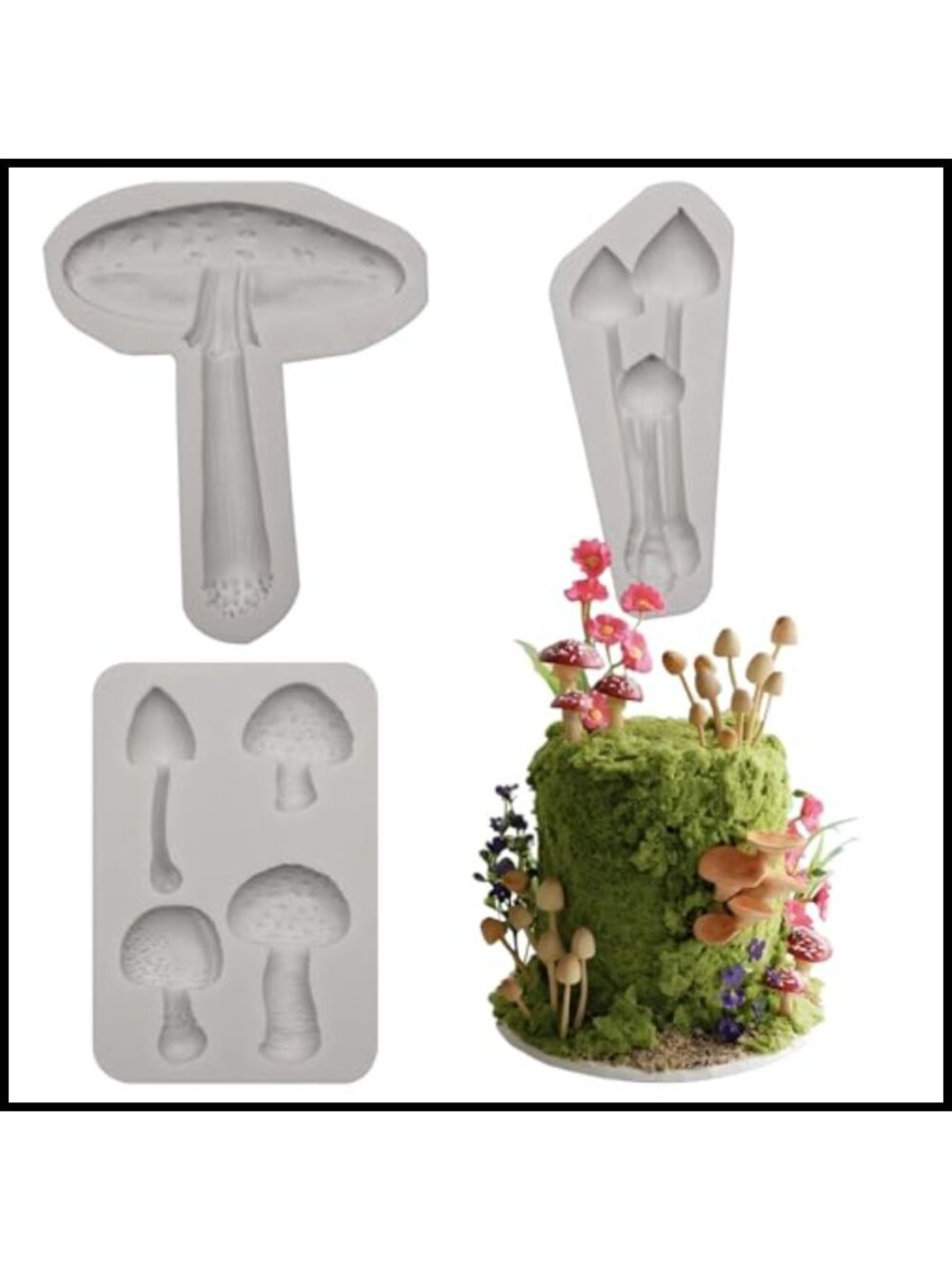 Silicone Mushroom Mold Set for Fondant Chocolate Resin Craft